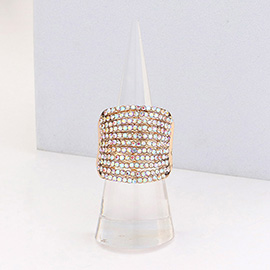 Rhinestone Pave Multi Row Stretch Ring