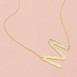 -M- Gold Dipped Initial Monogram Pendant Necklace