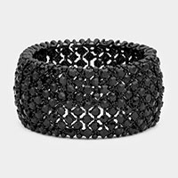Round Rhinestone Crystal Evening Stretch Bracelet 