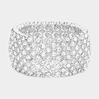 Round Rhinestone Crystal Evening Stretch Bracelet 