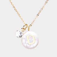 Freshwater Pearl Initial Monogram Pendant Necklace