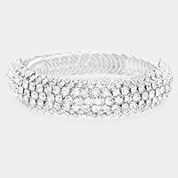 Rhinestone Statement Adjustable Evening Bracelet 