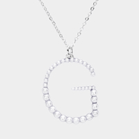 G - Pearl Statement Initial Monogram Pendant Necklace