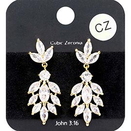 Marquise CZ Cubic Zirconia Evening Earrings