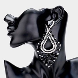 Pear Crystal Rhinestone Pageant Evening Earrings