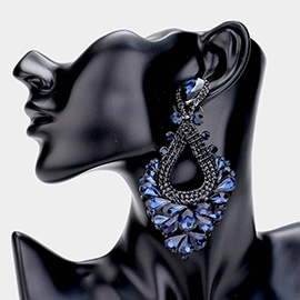 Pear Crystal Rhinestone Pageant Evening Earrings