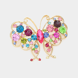 Marquise Round Crystal Butterfly Pin Brooch