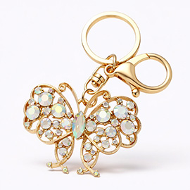 Marquise Round Crystal Butterfly Keychain / Bag Charm