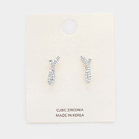 Cubic Zirconia Pave Stud Earrings  
