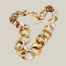 Bold Celluloid Acetate Link Long Necklace