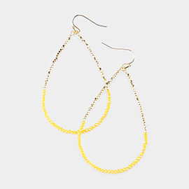 Beaded Open Teardrop Dangle Earrings