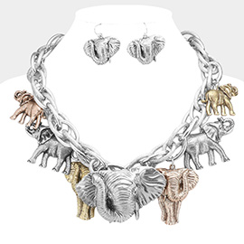 Metal Elephant Charm Necklace