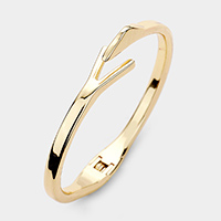 Abstract Metal Hinged Bangle Bracelet