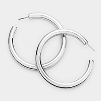 Bold Metal Half Hoop Earrings