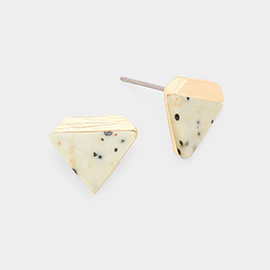 Geometric Natural Stone Stud Earrings
