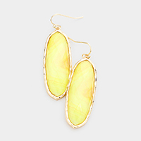 Metal Trim Abstract Pattern Print Dangle Earrings