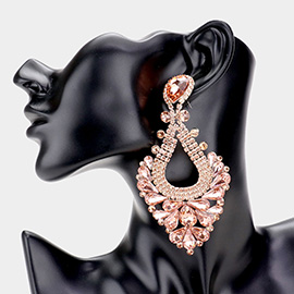 Pear Crystal Rhinestone Pageant Evening Earrings