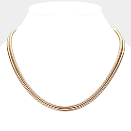 Metal Chain Double Layered Necklace