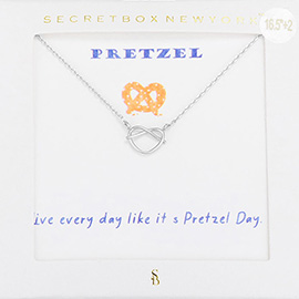 SECRET BOX_Metal Pretzel Pendant Necklace