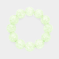 Cracked Lucite Ball Stretch Bracelet