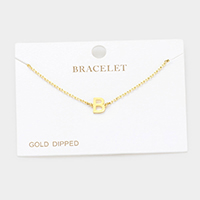 -B- Gold Dipped Metal Monogram Charm Bracelet