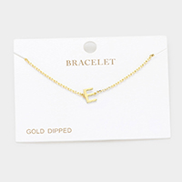 -E- Gold Dipped Metal Monogram Charm Bracelet