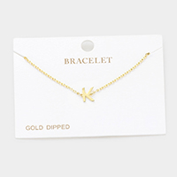 -K- Gold Dipped Metal Monogram Charm Bracelet