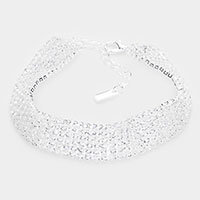 6Rows Rhinestone Pave Evening Bracelet