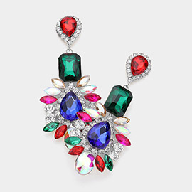 Multi Stone Evening Earrings