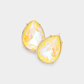Teardrop Stone Stud Earrings