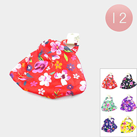 12PCS - Flower Pattern Printed Stretch Elastic Headbands
