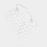 Cut Out Brass Metal Grape Dangle Earrings