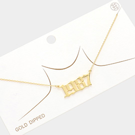 1987 Gold Dipped Birth Year Pendant Necklace