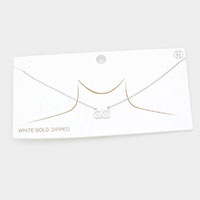 GIGI White Gold Dipped Metal Message Pendant Necklace