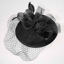 Rosette Feather Mesh Fascinator / Headband