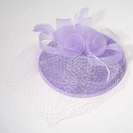 Rosette Feather Mesh Fascinator / Headband