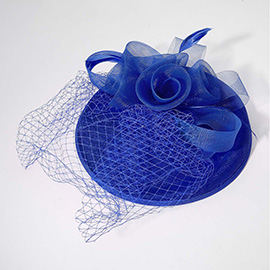Rosette Feather Mesh Fascinator / Headband