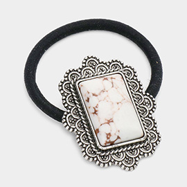 Rectangle Natural Stone Stretch Hairband
