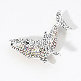 Rhinestone Whale Pin Brooch / Pendant