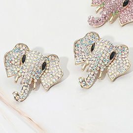 Stone Embellished Elephant Earrings