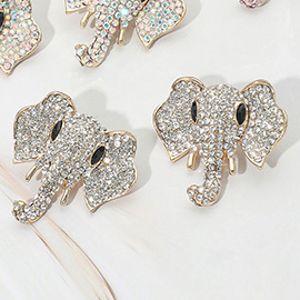 Stone Embellished Elephant Earrings