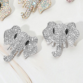 Stone Embellished Elephant Earrings