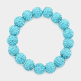 Rhinestone Pave Ball Stretch Bracelet