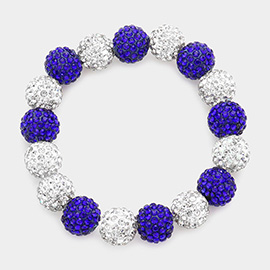 Rhinestone Pave Ball Stretch Bracelet