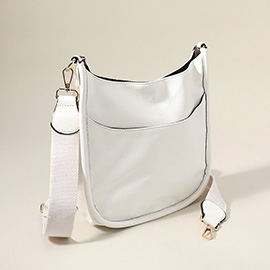 Solid Faux Leather Crossbody Bag