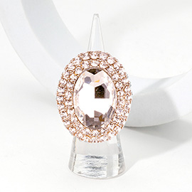 Oval Rhinestone Pointed Stretch Ring