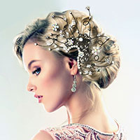 Floral Stone Embellished Hair Comb