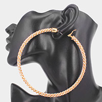 Oversized Rhinestone Embellished Hoop Earrings