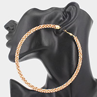 Oversized Rhinestone Embellished Hoop Earrings