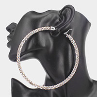 Oversized Rhinestone Embellished Hoop Earrings